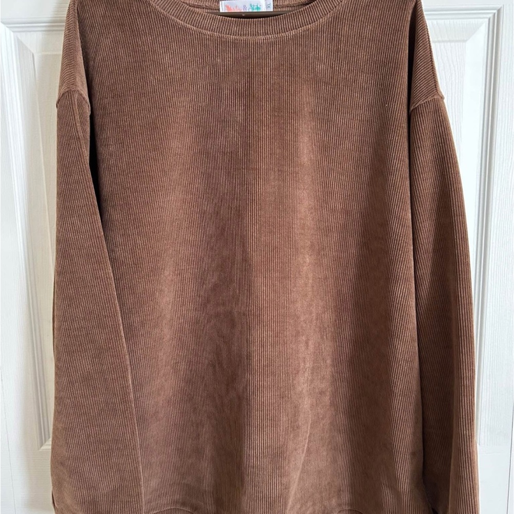 Brown Corduroy Women's Sweater